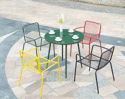 Outdoor Table and Chair Combination Casual Simple Iron Milk Tea Shop Cafe Balcony Open-Air Courtyard Garden Table and Chair Combination Outdoor Table and Chair Combination Casual Simple Iron Milk Tea Shop Cafe Balcony Open-Air Courtyard Garden Table and Chair Combination