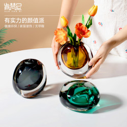 High-End Light Luxury Glass Vase Ornaments for Living Room Flower Arrangement, Artificial Flowers, Creative Simple Style Glass Flower Vessels, Soft Decorations High-End Light Luxury Glass Vase Ornaments for Living Room Flower Arrangement, Artificial Flowers, Creative Simple Style Glass Flower Vessels, Soft Decorations