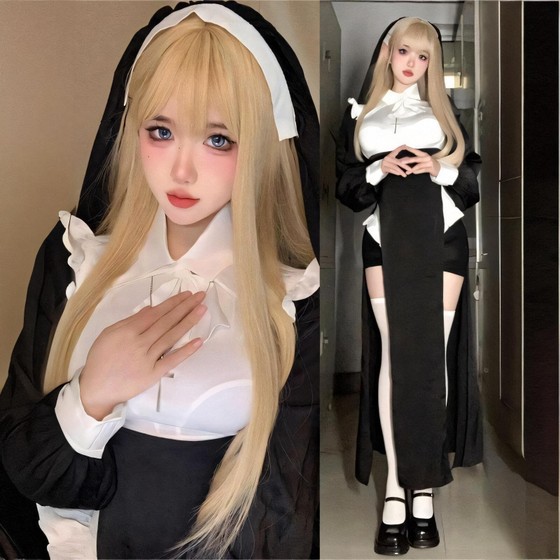 Nuns clothing cosplay clothing sexy Halloween Tik Tok Transvestite elegant slim cheongsam maid style dress
Nuns clothing cosplay clothing sexy Halloween Tik Tok Transvestite elegant slim cheongsam maid style dress