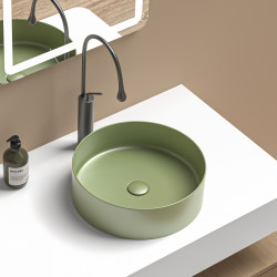 Metal Olive Green Ceramic Countertop Basin Round Wash Basin High-End Hotel and B&B Wash Basin Balcony Wash Basin Metal Olive Green Ceramic Countertop Basin Round Wash Basin High-End Hotel and B&B Wash Basin Balcony Wash Basin