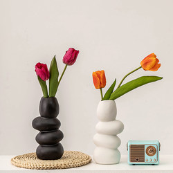 Creative Pebble Ceramic Vase Home Living Room Flower Arrangement Art Tulip Dried Flower Hydroponic Decoration Ornaments Creative Pebble Ceramic Vase Home Living Room Flower Arrangement Art Tulip Dried Flower Hydroponic Decoration Ornaments