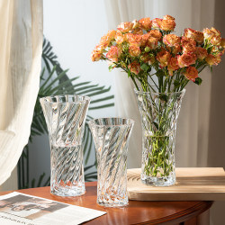 Flower Vase, High-End French Simple Transparent Glass Flower Vessel, Living Room Flower Arrangement, Hydroponic Rose Table Decoration Flower Vase, High-End French Simple Transparent Glass Flower Vessel, Living Room Flower Arrangement, Hydroponic Rose Table Decoration