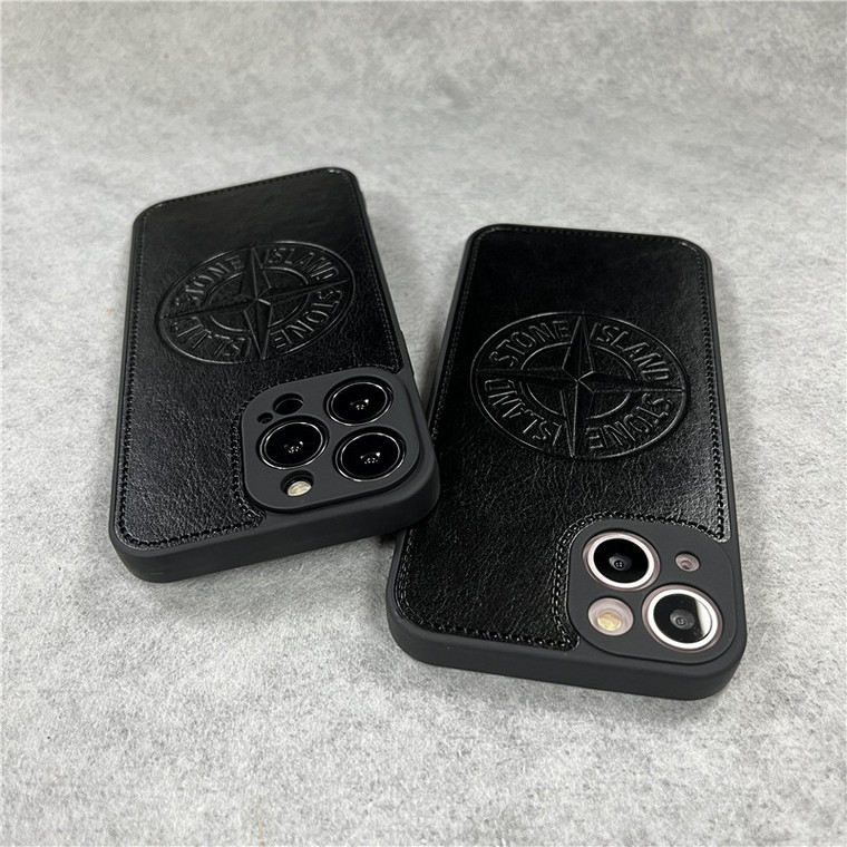 Stone Island New Synthetic Leather Stitch 15, 14, 13, 12 iPhone Case