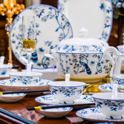 Bowl and Plate Set for Home Use, Chinese Style, Light Luxury, Vintage Blue and White Porcelain Bowls, Jingdezhen Ceramic Bowls, Plates, and Chopsticks Combination Tableware Set Bowl and Plate Set for Home Use, Chinese Style, Light Luxury, Vintage Blue and White Porcelain Bowls, Jingdezhen Ceramic Bowls, Plates, and Chopsticks Combination Tableware Set