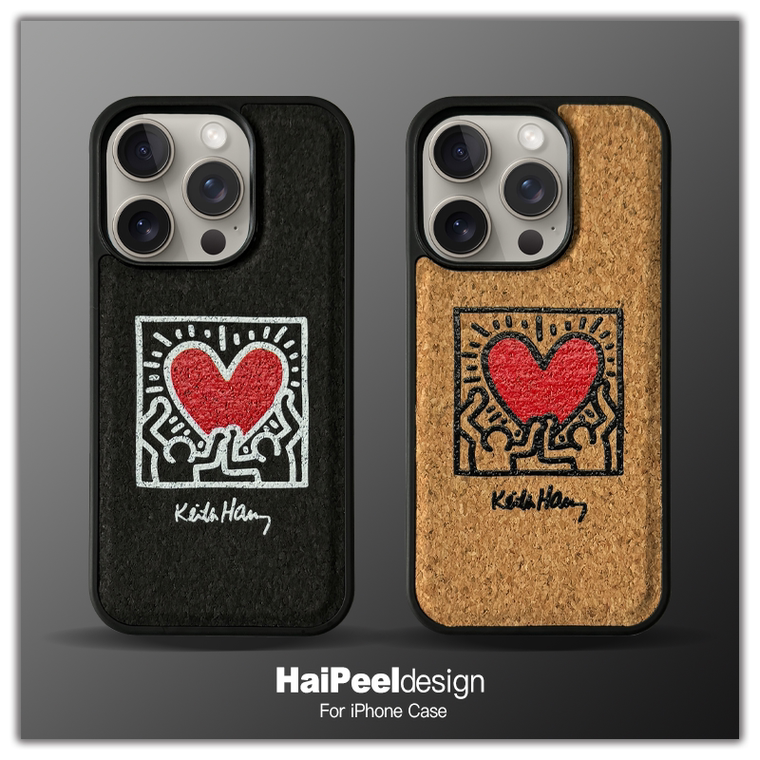 Keith Haring New Cork Wood 15, 14, 13, 12 iPhone Case