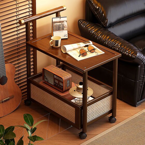 Medium-old trolley movable sofa side cabinet living room storage rack high-quality push and pull tea table bedside table
Medium-old trolley movable sofa side cabinet living room storage rack high-quality push and pull tea table bedside table