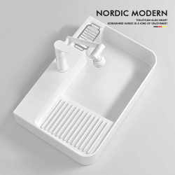 Balcony Ceramic Laundry Basin with Washboard, Countertop Basin, Laundry Sink with Side Drain, Left and Right Side Drainage, Single Basin Balcony Ceramic Laundry Basin with Washboard, Countertop Basin, Laundry Sink with Side Drain, Left and Right Side Drainage, Single Basin
