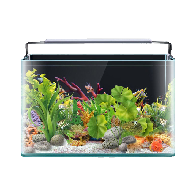 Glass High Definition Hot Curved Fish Tank Desktop Living Room Small