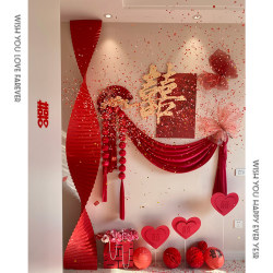 Wedding room layout Suit man's new house living room wedding decoration flower woman's bedroom decoration happy word morning robe background Wedding room layout Suit man's new house living room wedding decoration flower woman's bedroom decoration happy word morning robe background