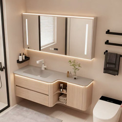Medieval-Style Solid Wood Corner Bathroom Cabinet Set with Solid Wood Angled Integrated Basin, Ultra-Narrow Bathroom Washbasin Medieval-Style Solid Wood Corner Bathroom Cabinet Set with Solid Wood Angled Integrated Basin, Ultra-Narrow Bathroom Washbasin