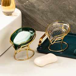 High-end light luxury hot stamping soap box home bathroom drain soap box creative punch-free storage rack High-end light luxury hot stamping soap box home bathroom drain soap box creative punch-free storage rack