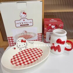 Hellokitty Tableware Eating Bowl and Plate Set Household Plates High-Value Housewarming Birthday Gift Girl Gift Box Hellokitty Tableware Eating Bowl and Plate Set Household Plates High-Value Housewarming Birthday Gift Girl Gift Box