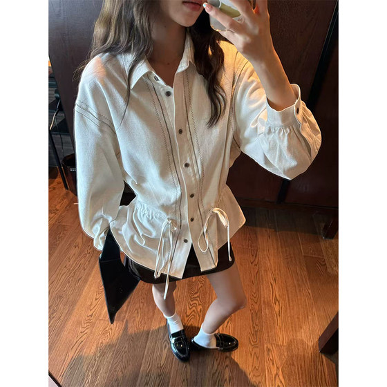 SAME FLOW Ten Points Pear - Design sense lazy contrast embroidered drawstring shirt for women early autumn top coat
SAME FLOW Ten Points Pear - Design sense lazy contrast embroidered drawstring shirt for women early autumn top coat
