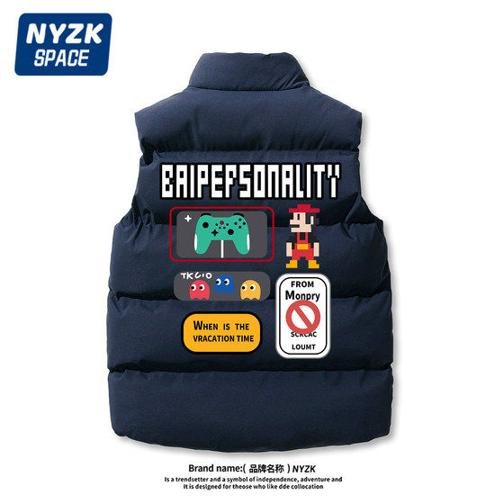 Nyzk Mario down cotton vest men's autumn and winter thickened warm teenager students wearing sports vests outside
Nyzk Mario down cotton vest men's autumn and winter thickened warm teenager students wearing sports vests outside