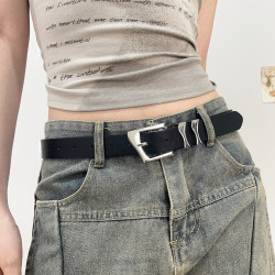 American High Street Belt for Women 2025 New Style Decorative Belt for Jeans and Skirts Black Belt Y2K Hot Girl Style American High Street Belt for Women 2025 New Style Decorative Belt for Jeans and Skirts Black Belt Y2K Hot Girl Style