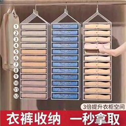 Pants and Clothes Storage Hanging Bag, Wardrobe Layered Hanging Clothing Divider Organizer, Home Fabric Storage Rack Pants and Clothes Storage Hanging Bag, Wardrobe Layered Hanging Clothing Divider Organizer, Home Fabric Storage Rack