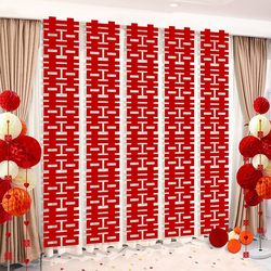 Special Wedding Room Decoration Set with Long Double Happiness Character (囍) for Weddings, Double Happiness Character Hanging Decorations for the New House, Living Room Background, and Double Happiness Decorations Special Wedding Room Decoration Set with Long Double Happiness Character (囍) for Weddings, Double Happiness Character Hanging Decorations for the New House, Living Room Background, and Double Happiness Decorations