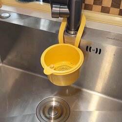 I went and found the drain basket in the sink and was praised for it. I went and found the drain basket in the sink and was praised for it.