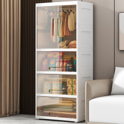 65/55/45cm Transparent Children's Wardrobe with Visual Flip-Top Double-Door Storage Cabinet, Partitioned for Hanging Clothes, Dual-Purpose Wardrobe 65/55/45cm Transparent Children's Wardrobe with Visual Flip-Top Double-Door Storage Cabinet, Partitioned for Hanging Clothes, Dual-Purpose Wardrobe