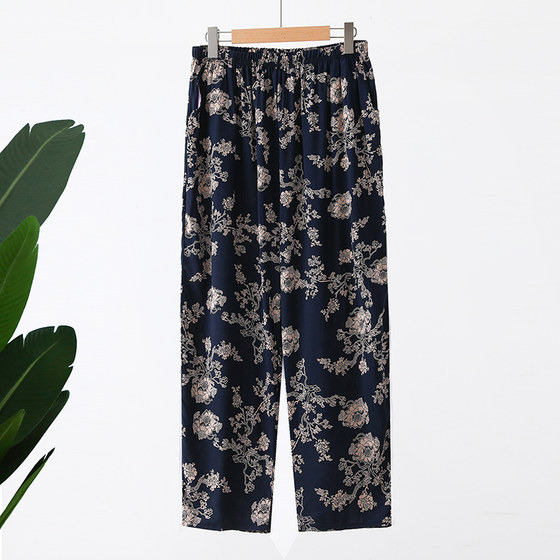 Middle aged and elderly women's oversized pants, summer loose pants, mothers can wear artificial cotton, elderly women's cotton silk casual pants externally Middle aged and elderly women's oversized pants, summer loose pants, mothers can wear artificial cotton, elderly women's cotton silk casual pants externally