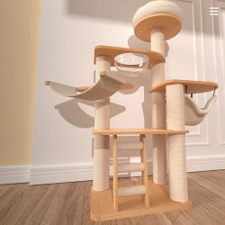 Solid Wood Cat Climbing Frame, Cat House, Cat Tree, Integrated Space Capsule, Hemp Rope, White Cat Scratching Board, Large Luxury Cat Stand, Does Not Take up Space Solid Wood Cat Climbing Frame, Cat House, Cat Tree, Integrated Space Capsule, Hemp Rope, White Cat Scratching Board, Large Luxury Cat Stand, Does Not Take up Space
