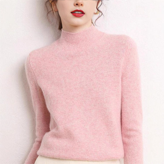 French style half-turtleneck sweater for women with high-end cashmere base sweater fashionable age-reducing top
French style half-turtleneck sweater for women with high-end cashmere base sweater fashionable age-reducing top
