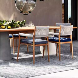 Outdoor dining table and chairs, teak woven waterproof and sun-proof marble table, rattan woven chairs, outdoor garden courtyard leisure furniture Outdoor dining table and chairs, teak woven waterproof and sun-proof marble table, rattan woven chairs, outdoor garden courtyard leisure furniture