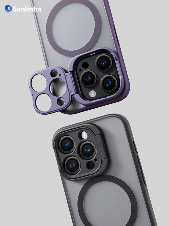 Sanlinba MagSafe Kickstand Camera Lens Protection High End Premium 15, 15 Plus, 15 Pro, 15 Pro Max iPhone Case