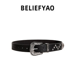 Beliefyao Original Star Studded Belt Design Niche Punk Style Y2K Trendy Accessory Belt for Men and Women Beliefyao Original Star Studded Belt Design Niche Punk Style Y2K Trendy Accessory Belt for Men and Women