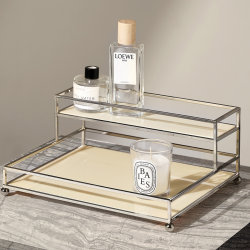 ins Light Luxury Desktop Cosmetics, Perfume and Skin Care Double-Layer Storage Rack, Acrylic Bathroom Desktop Storage Rack ins Light Luxury Desktop Cosmetics, Perfume and Skin Care Double-Layer Storage Rack, Acrylic Bathroom Desktop Storage Rack