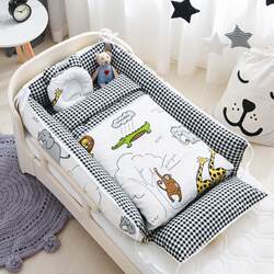 Newborn Baby Portable Bed-In-Bed, Removable and Washable, Anti-Pressure and Anti-Startle Crib, Foldable Pure Cotton Baby Sleeping Bed Newborn Baby Portable Bed-In-Bed, Removable and Washable, Anti-Pressure and Anti-Startle Crib, Foldable Pure Cotton Baby Sleeping Bed