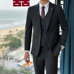 1314 Suit Wedding Suit Men's Suit Striped Slim Fit Handsome Groom Wedding Dress British Style Art Exam Suit 1314 Suit Wedding Suit Men's Suit Striped Slim Fit Handsome Groom Wedding Dress British Style Art Exam Suit