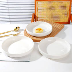 Pure White Cabbage Plate, Commercial Dining Plate, Deep Plate, Household Dish, Tableware, Soup Plate, Ceramic Deep Dish, Creative and Simple Pure White Cabbage Plate, Commercial Dining Plate, Deep Plate, Household Dish, Tableware, Soup Plate, Ceramic Deep Dish, Creative and Simple