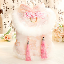 Dog clothes thick cat princess Tang suit fresh tassel round neck small dog Teddy pet 4952 Dog clothes thick cat princess Tang suit fresh tassel round neck small dog Teddy pet 4952