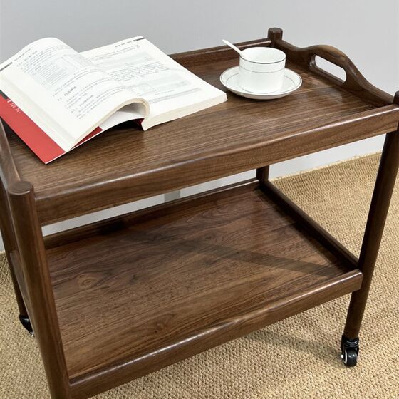 Nordic side cart living room sofa black walnut movable tea with wheels W table solid wood corner
Nordic side cart living room sofa black walnut movable tea with wheels W table solid wood corner