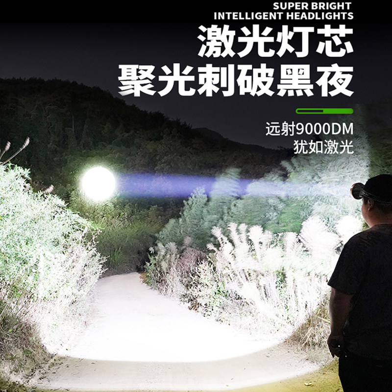 LED 헤드라이트, 강한 조명, 매우 밝음, 충전식, 긴 배터리 수명, 방수, 실외 비상 조명, 작업등, 머리 장착형 광부용 램프 -