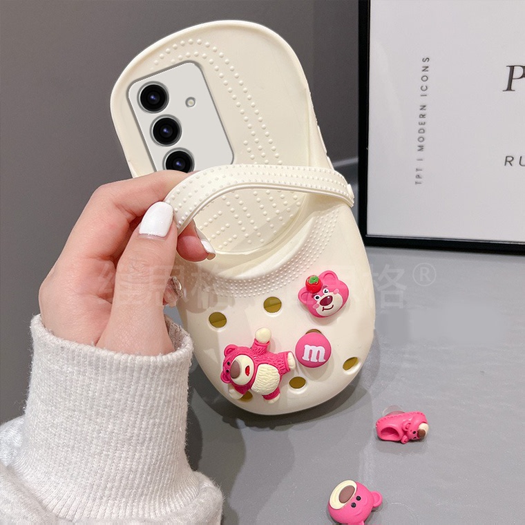 Croc With Jibbitz Girls Funny Cartoon 3D Silicone TPU S24, S24 Plus, S24 Ultra, S23, S23 Plus, S23 Ultra Samsung Phone Case