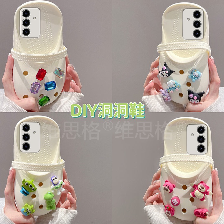 Croc With Jibbitz Girls Funny Cartoon 3D Silicone TPU S24, S24 Plus, S24 Ultra, S23, S23 Plus, S23 Ultra Samsung Phone Case