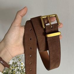 New Style Melard Korean-Style Suede Leather Belt for Women, Vintage Matte Wide Version, Suitable for Jeans, Waist-Cinching, Simple Design New Style Melard Korean-Style Suede Leather Belt for Women, Vintage Matte Wide Version, Suitable for Jeans, Waist-Cinching, Simple Design