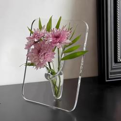 Photo Frame Vase Acrylic Transparent Hydroponic Flower Arrangement Water-Cultured Green Plant Ornament Living Room Desktop Entrance Light Luxury High-End Feel Photo Frame Vase Acrylic Transparent Hydroponic Flower Arrangement Water-Cultured Green Plant Ornament Living Room Desktop Entrance Light Luxury High-End Feel