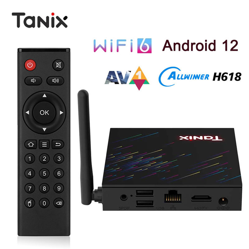 TANIX TX68 ȵ̵ 12 Ʈ TV ڽ AV1 ALLWINNER H618 -