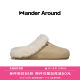 Wander around thick sole increased cowhide suede plus velvet Birkenstock shoes retro casual lazy hair slippers for women Wander around thick sole increased cowhide suede plus velvet Birkenstock shoes retro casual lazy hair slippers for women