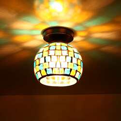 Cross-border supply mosaic ceiling lamp creative Mediterranean bedroom corridor entrance corridor stained glass ceiling lamp Cross-border supply mosaic ceiling lamp creative Mediterranean bedroom corridor entrance corridor stained glass ceiling lamp