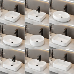 Countertop Washbasin Bathroom Ceramic Washbasin Artistic Small Basin Balcony Square Round Single Basin for Home Use Countertop Washbasin Bathroom Ceramic Washbasin Artistic Small Basin Balcony Square Round Single Basin for Home Use