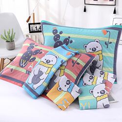 Gauze pillow cover, pure cotton, one pair, extra thick, single adult F pillow cover, pure cotton, simple Nordic style couple card Gauze pillow cover, pure cotton, one pair, extra thick, single adult F pillow cover, pure cotton, simple Nordic style couple card