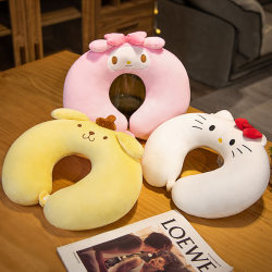 Cartoon cute Melody big-eared dog Kuromi U-shaped pillow office nap pillow car multifunctional neck pillow Cartoon cute Melody big-eared dog Kuromi U-shaped pillow office nap pillow car multifunctional neck pillow