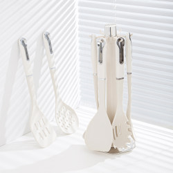 Wuc Silicone Kitchen Utensils Spatula White Food-Grade Cooking Spatula Spoon Soup Spoon Colander Kitchen Tool Set Wuc Silicone Kitchen Utensils Spatula White Food-Grade Cooking Spatula Spoon Soup Spoon Colander Kitchen Tool Set