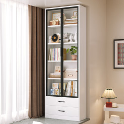 Solid Wood Bookshelf Storage Rack Children's Home Bookcase Floor-To-Ceiling Balcony Bay Window Cabinet Storage Cabinet with Glass Display Cabinet Solid Wood Bookshelf Storage Rack Children's Home Bookcase Floor-To-Ceiling Balcony Bay Window Cabinet Storage Cabinet with Glass Display Cabinet
