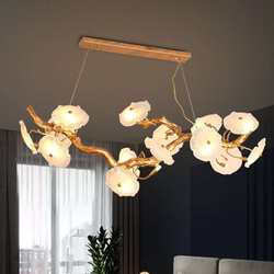 Postmodern light luxury full copper restaurant chandelier luxury creative villa restaurant personality crystal art branch chandelier Postmodern light luxury full copper restaurant chandelier luxury creative villa restaurant personality crystal art branch chandelier