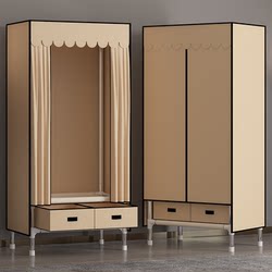 Simple Wardrobe, Modern and Minimalist, Economical Fabric Wardrobe, Sturdy and Durable, Assembled Fabric Storage with Drawers and Hanging Wardrobe Simple Wardrobe, Modern and Minimalist, Economical Fabric Wardrobe, Sturdy and Durable, Assembled Fabric Storage with Drawers and Hanging Wardrobe